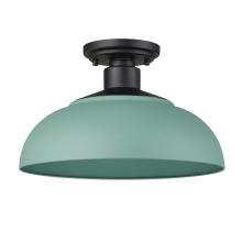 Golden Canada 2866-OSF NB-NT - Yep by Golden Lighting Levitt 1-light Outdoor Ceiling in Natural Black and Natural Teal shade